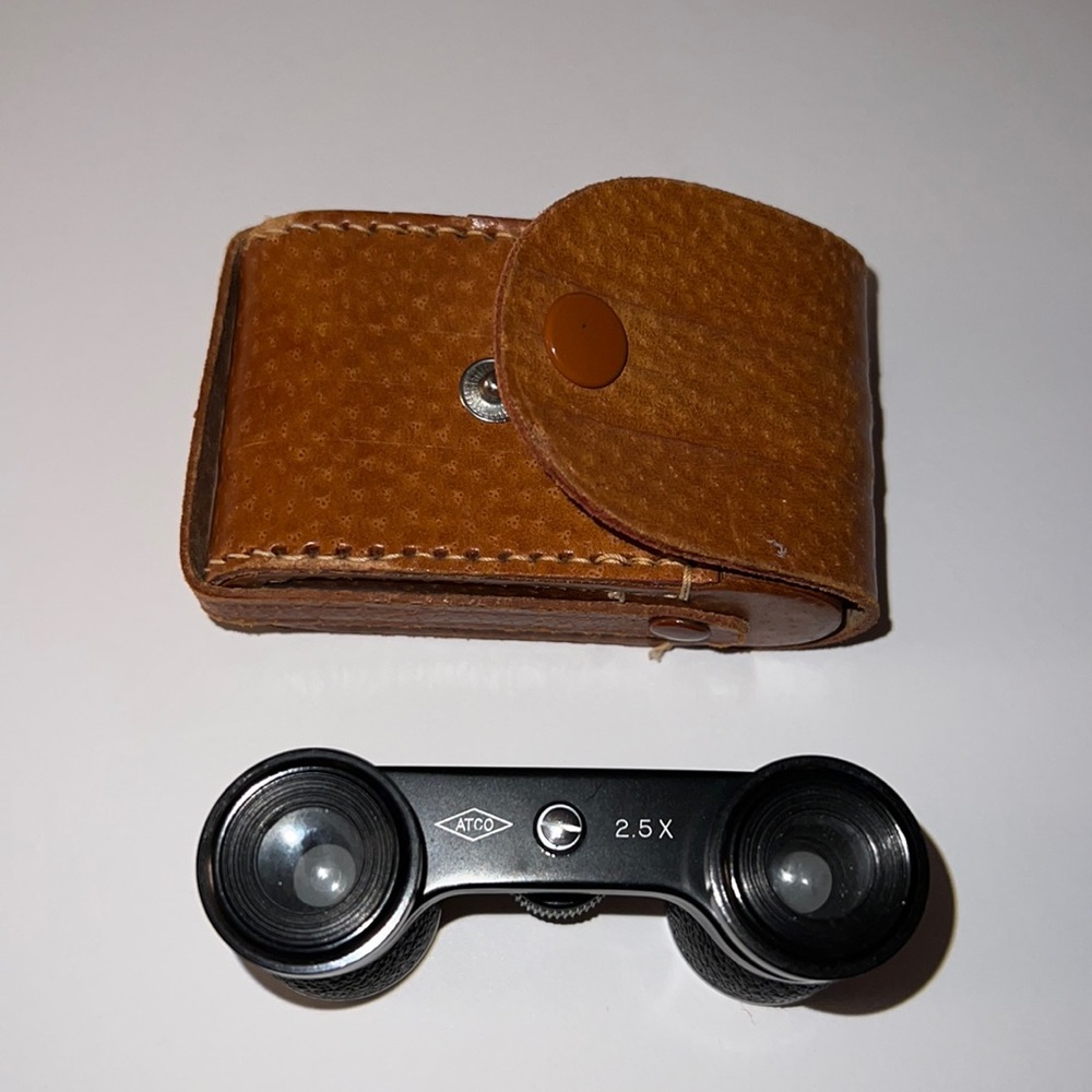 ATCO 2.5X Opera glasses with case. Made in Japan. Vintage